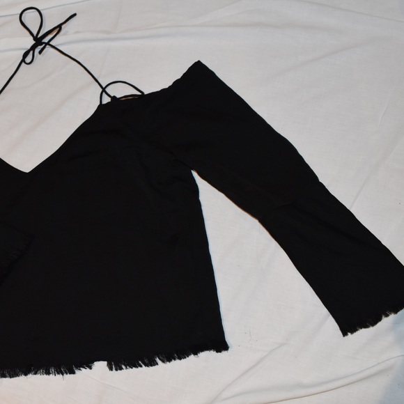 Black Long Sleeve Hunter Neck Top - Picture 4 of 5